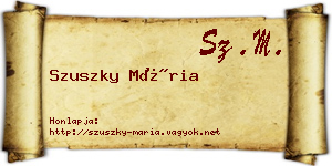 Szuszky Mária névjegykártya