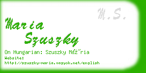 maria szuszky business card